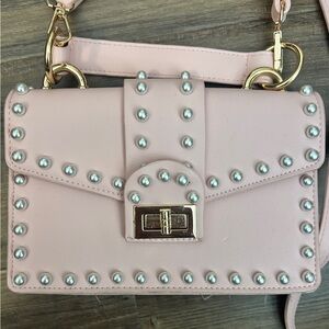 Pink Pearl Studded Women's Mini Bag/Crossbody